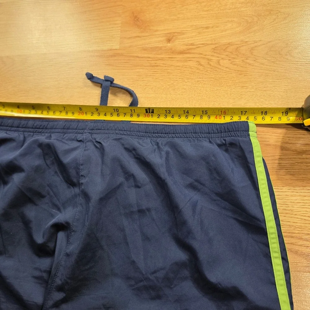 Vintage Adidas Track Pants Mens L Blue Lime Green Stripe Mesh Lined Y2k Baggy